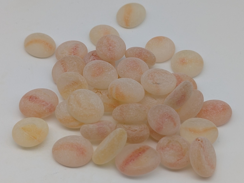 Glasnuggets orange gestreift gefrostet matt 15-17 mm/1 kg